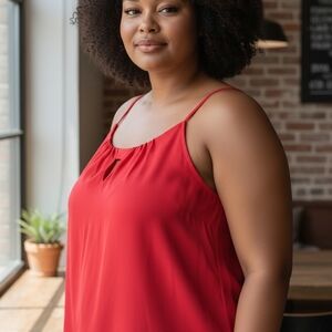 Q&A Red Sleeveless Top